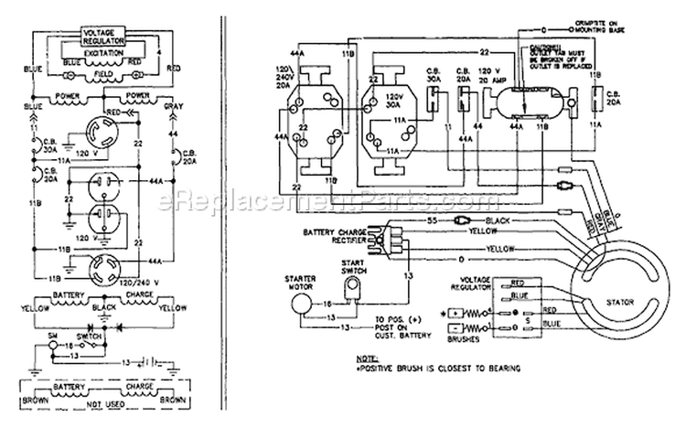 Page D Diagram and Parts List for 9014-1 R4000D Briggs and Stratton Generator